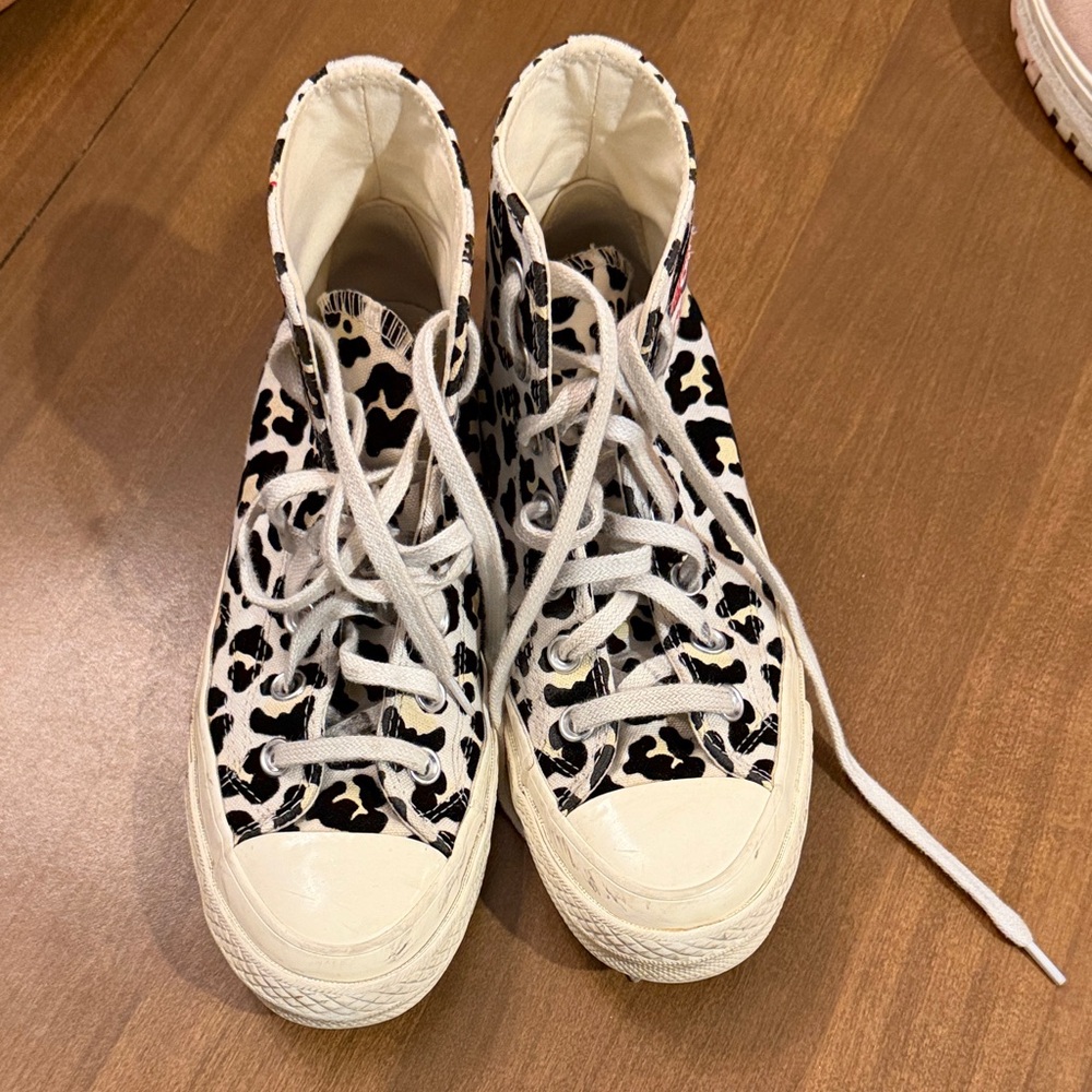 Converse Black and White Animal Print High-Tops